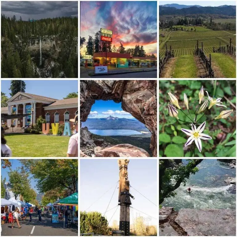 collage of different things to do in oregon