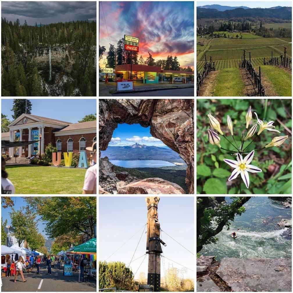 collage of different things to do in oregon